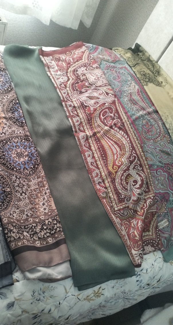 Bohem Çok Renkli İpek Şal - Görsel 4