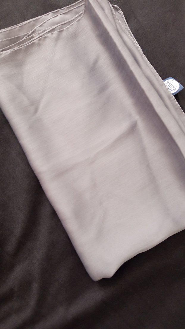 Kadın Gri İpek Görünümlü Drapeli Şal - Görsel 4