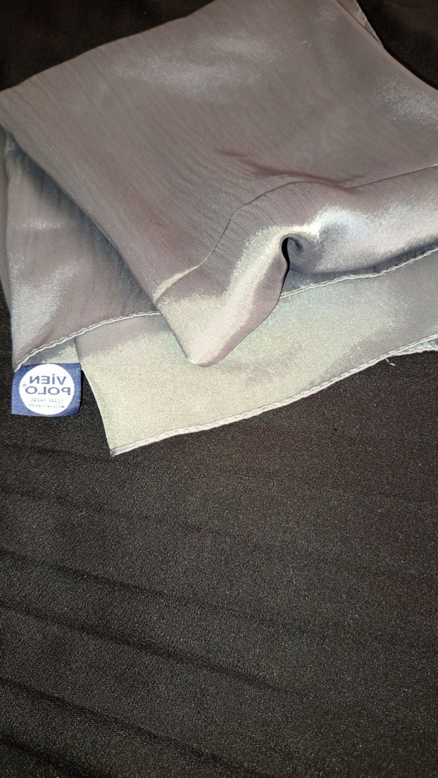 Kadın Gri İpek Görünümlü Drapeli Şal - Görsel 2