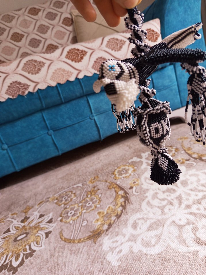 El Yapımı Boncuklu kuş süsü - Görsel 2