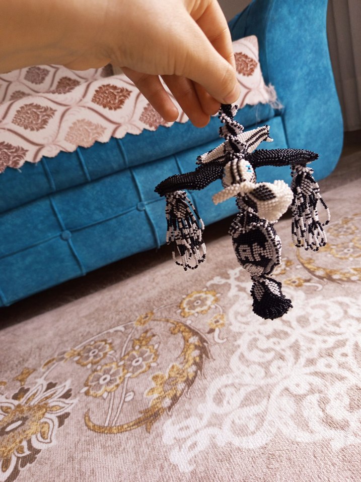 El Yapımı Boncuklu kuş süsü - Görsel 3