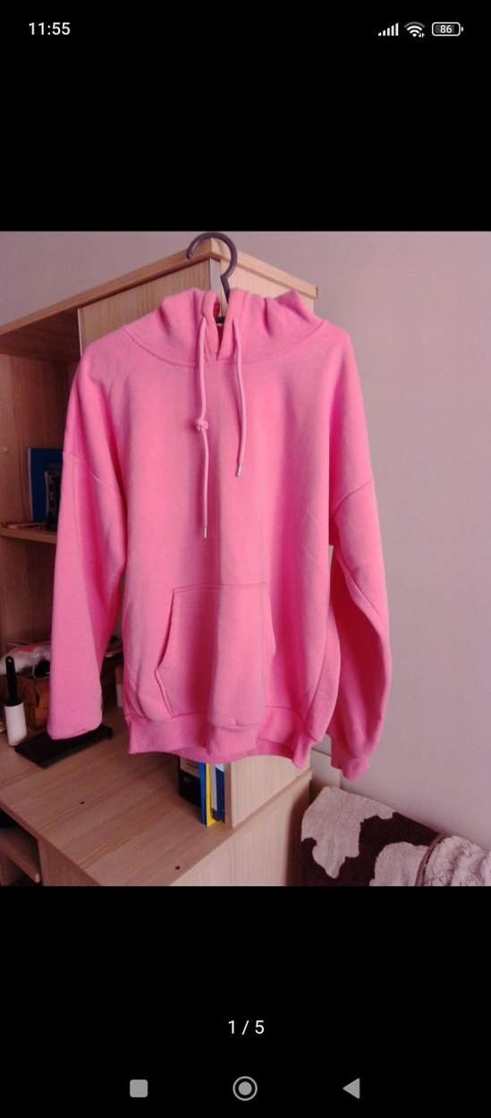 Pembe Midi Kapüşonlu Kadın Sweatshirt - Görsel 3