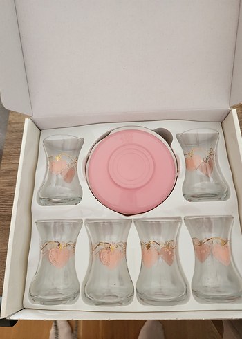 Pembe Modern Klasik 6'lı Çay Seti