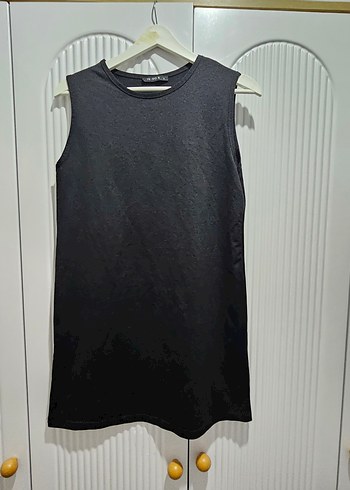 Siyah Kolsuz Midi Triko Elbise - Görsel 2