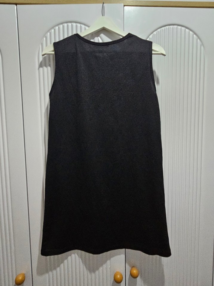 Siyah Kolsuz Midi Triko Elbise - Görsel 3