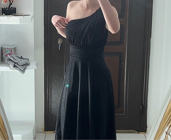 Simli siyah abiye - Görsel 2