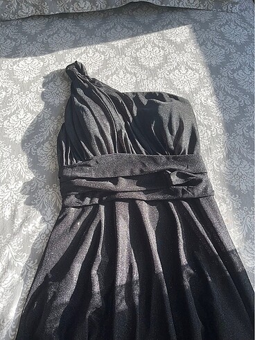 Simli siyah abiye - Görsel 6