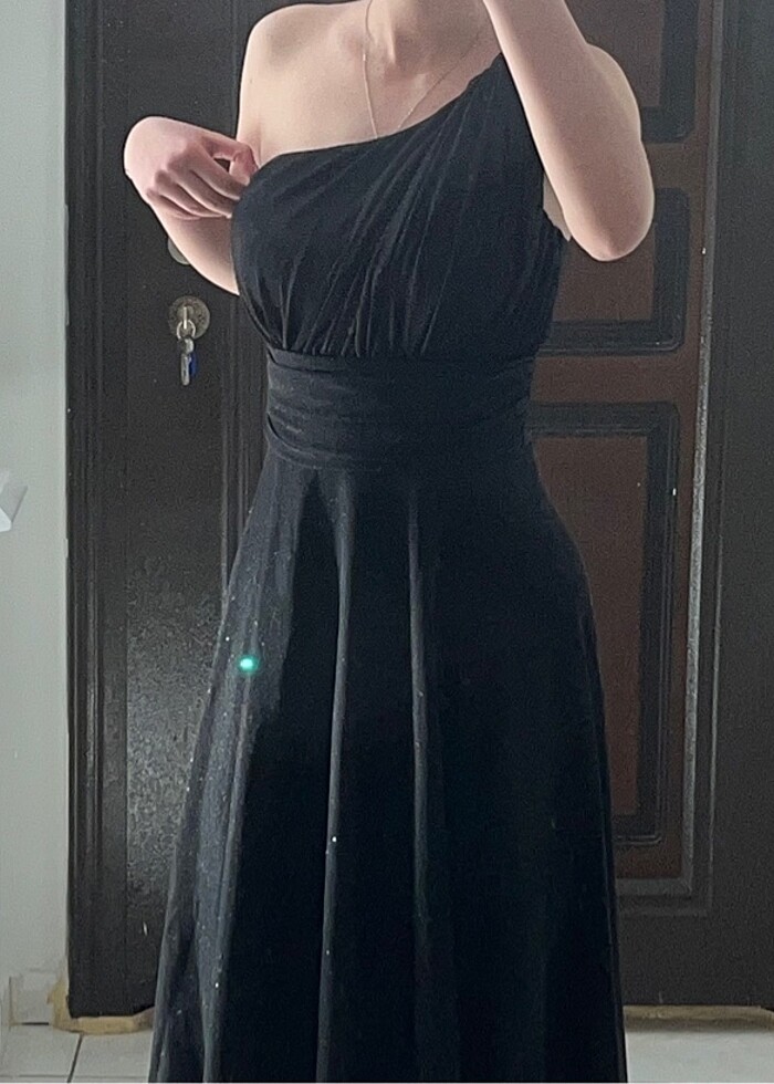 Simli siyah abiye - Görsel 2