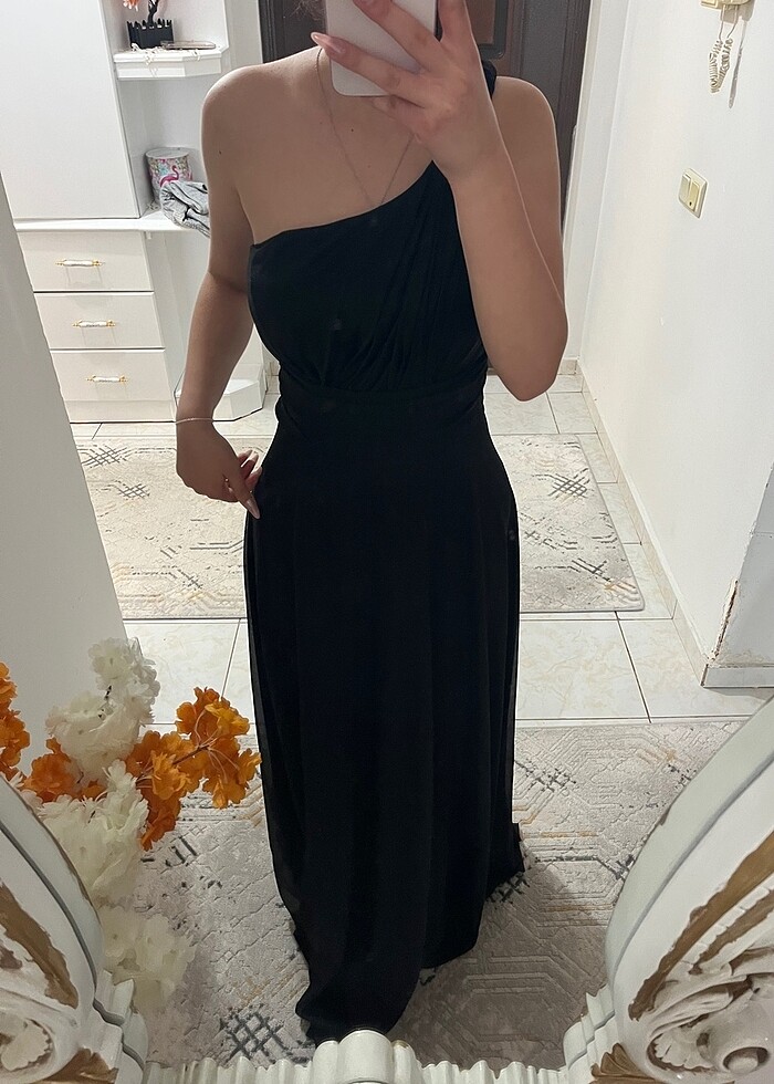 Simli siyah abiye - Görsel 3