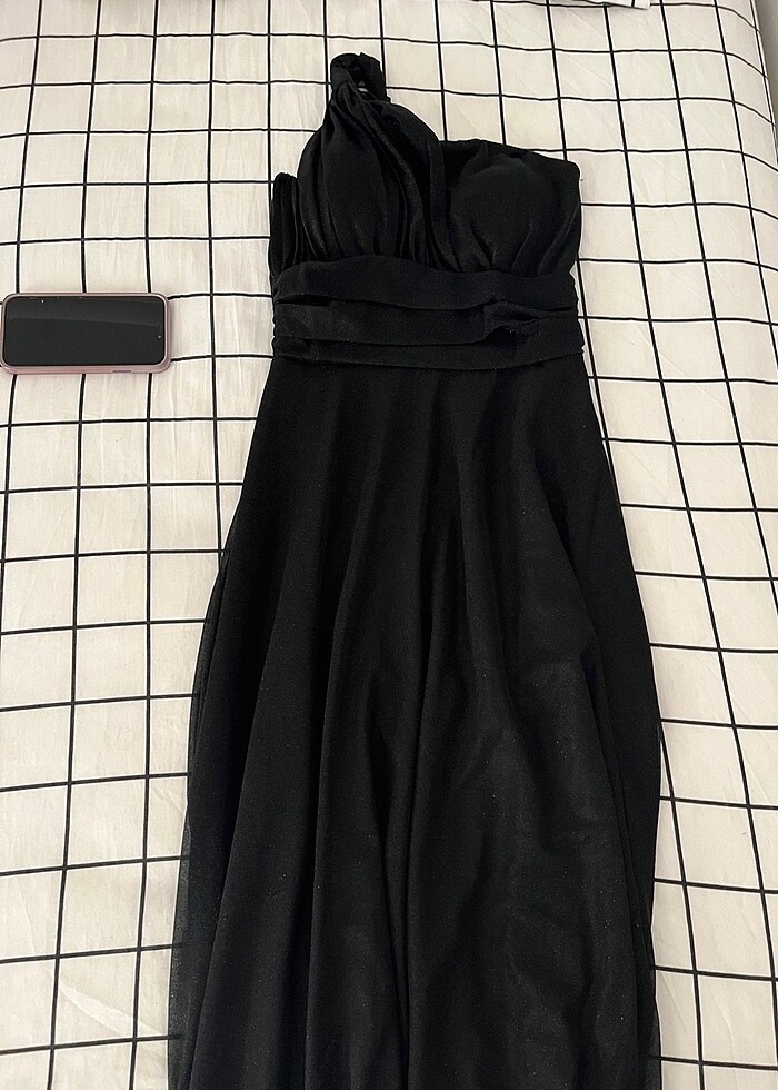 Simli siyah abiye - Görsel 4