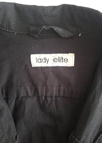 Lady Elite Siyah Kanvas Crop Ceket 38 - Görsel 4
