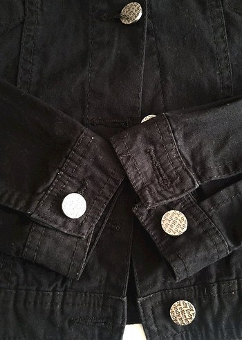 Lady Elite Siyah Kanvas Crop Ceket 38 - Görsel 3