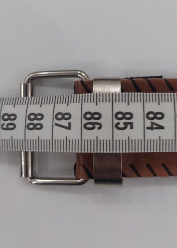 Suni Deri Siyah Nakışlı Taba Kemer M-L - Görsel 3