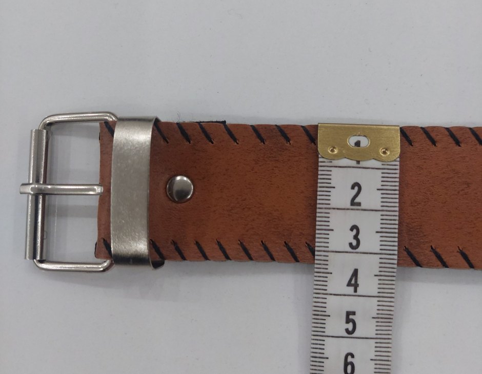 Suni Deri Siyah Nakışlı Taba Kemer M-L - Görsel 4