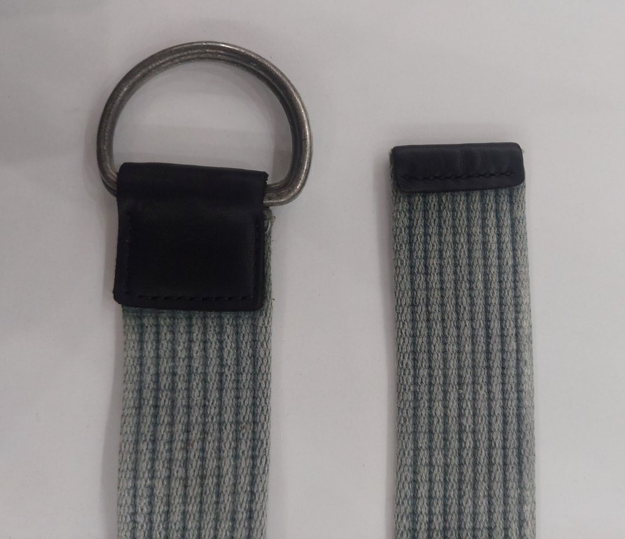 Gri Kanvas D Halkalı Örme Kemer 110 cm - Görsel 2