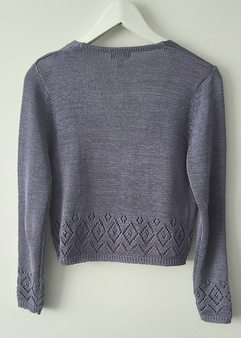 Mango Lila Ajurlu Crop Hırka S-M Beden - Görsel 3