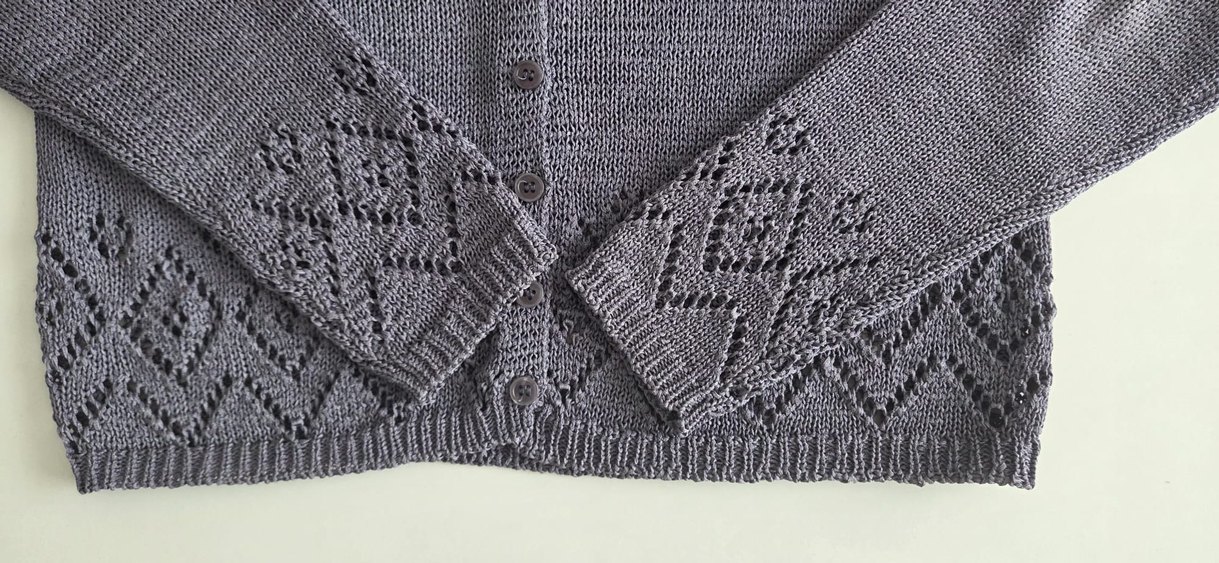 Mango Lila Ajurlu Crop Hırka S-M Beden - Görsel 4