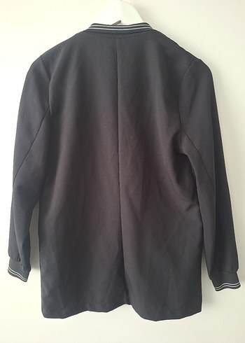 Quzu Siyah Şerit Detaylı Blazer Ceket 38 - Görsel 2