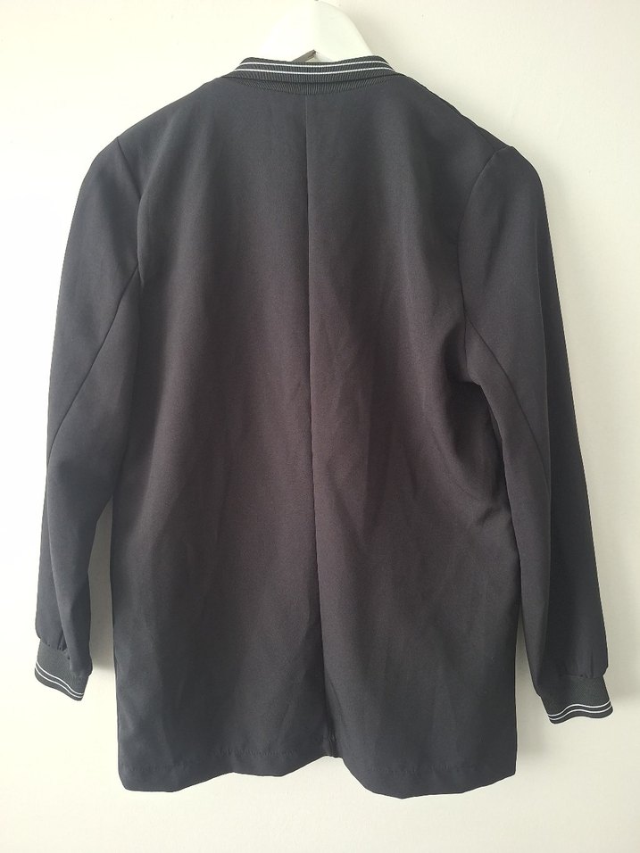 Quzu Siyah Şerit Detaylı Blazer Ceket 38 - Görsel 2