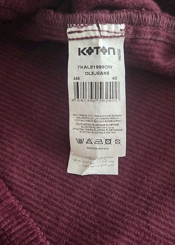 Koton Mürdüm Fitilli Kadife Jile Elbise - Görsel 5