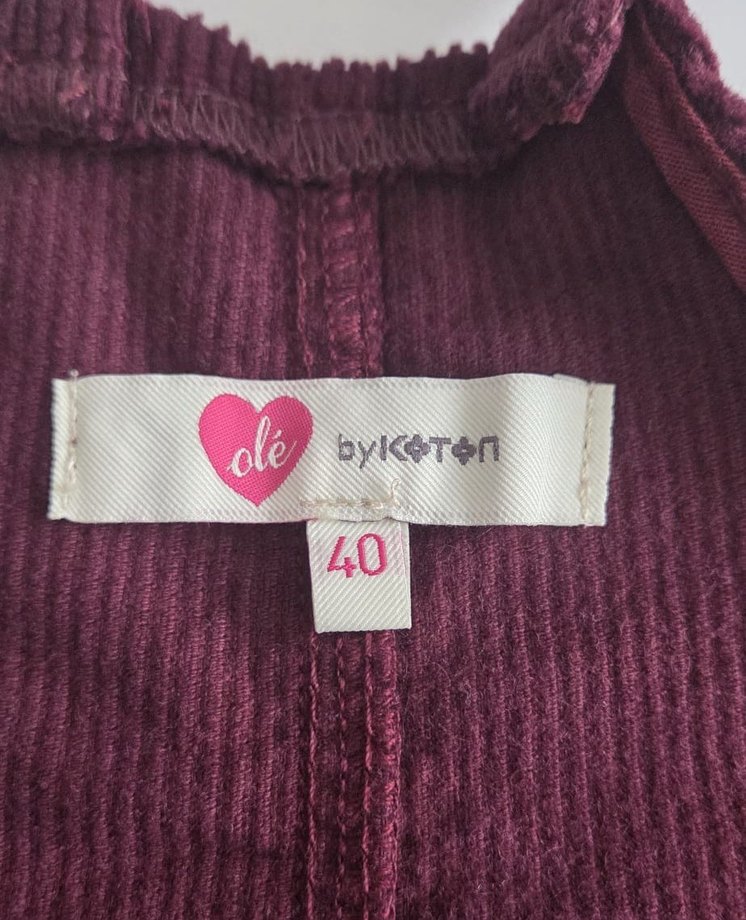 Koton Mürdüm Fitilli Kadife Jile Elbise - Görsel 4