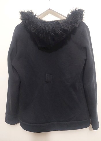 Siyah Detaylı Kapüşonlu Hırka L/XL - Görsel 2