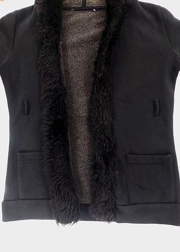 Siyah Detaylı Kapüşonlu Hırka L/XL - Görsel 4