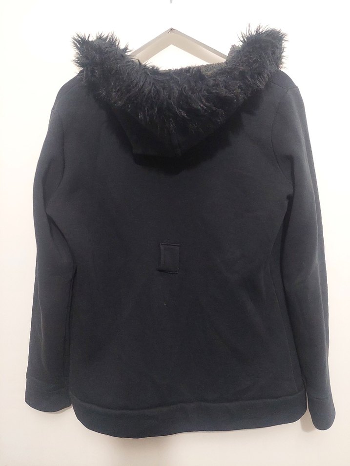 Siyah Detaylı Kapüşonlu Hırka L/XL - Görsel 2