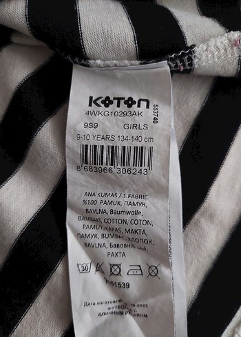 Koton Çizgili Uzun Kollu Tişört 9-10 Yaş - Görsel 4