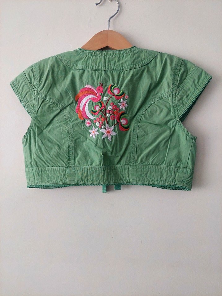Yeşil Nakışlı Bolero, Yelek - Görsel 2