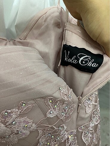 s Beden pembe Renk Oleg cassini viola chan abiye elbise