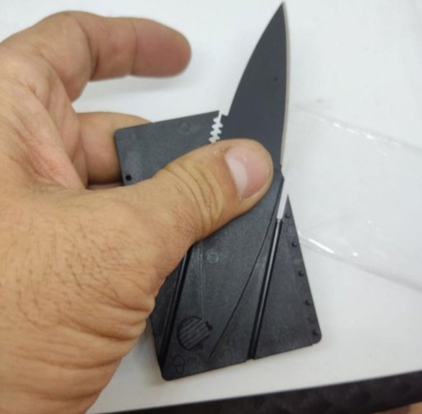 Kredi Kartı Şeklinde Katlanabilir Siyah Çakı - Görsel 3