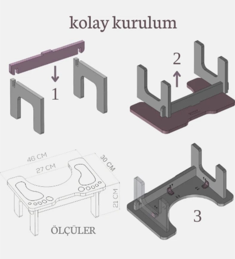 klozet çömelme ayak taburesi - Görsel 3