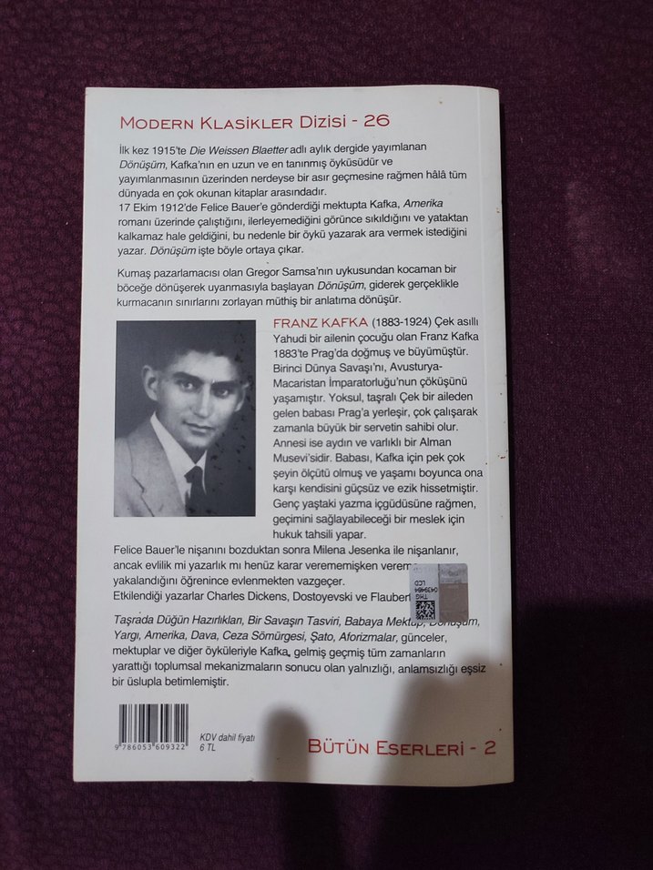 Franz Kafka - Dönüşüm (Modern Klasikler 26) - Görsel 2