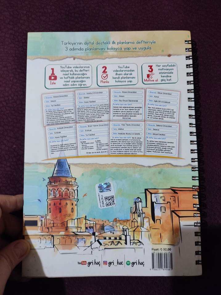 Planlama Defteri Spiral Ciltli- Gri Koç - Görsel 2