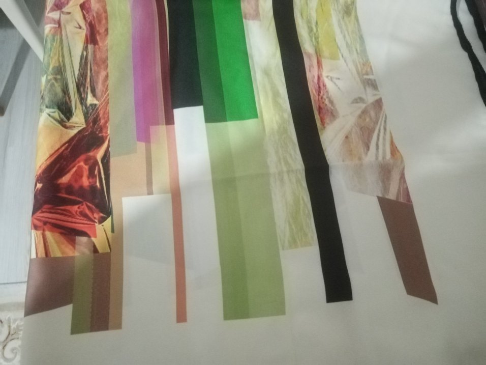 Parlak Çok Renkli Dökümlü Kadın Fular - Görsel 2