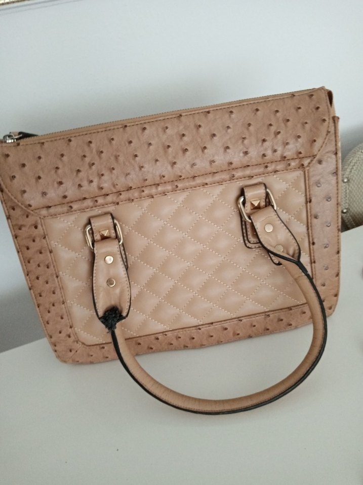 Bej Deri Tokalı Kadın Çanta - Görsel 3
