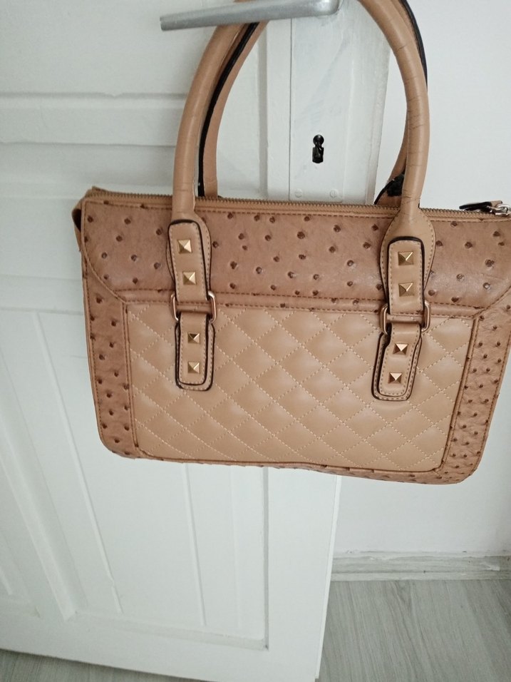 Bej Deri Tokalı Kadın Çanta - Görsel 2