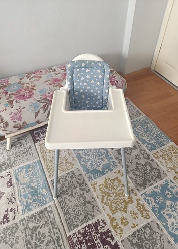 Pastel Mavi Bebek Mama Sandalyesi
