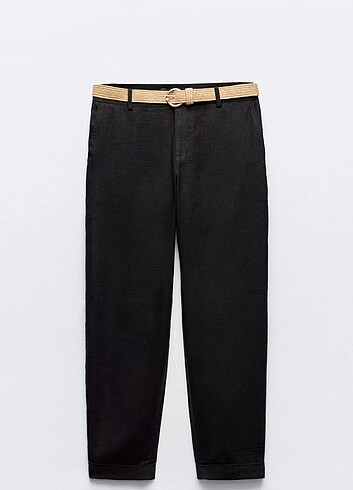 Zara Kemerli Keten Pantolon 