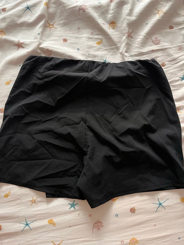 Kadın Siyah Mini şort etek polyester - Görsel 3