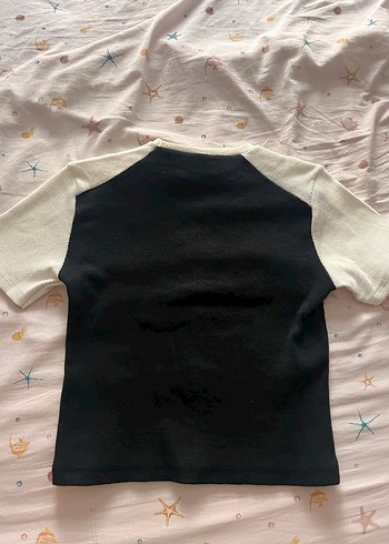 Rock Punk Siyah Baskılı Kısa Kollu crop - Görsel 3