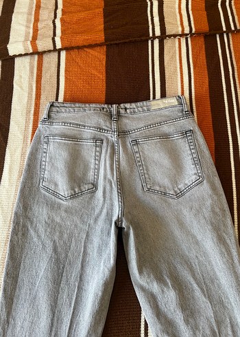 Gri Kadın Denim Salaş Midi Jean - Görsel 4