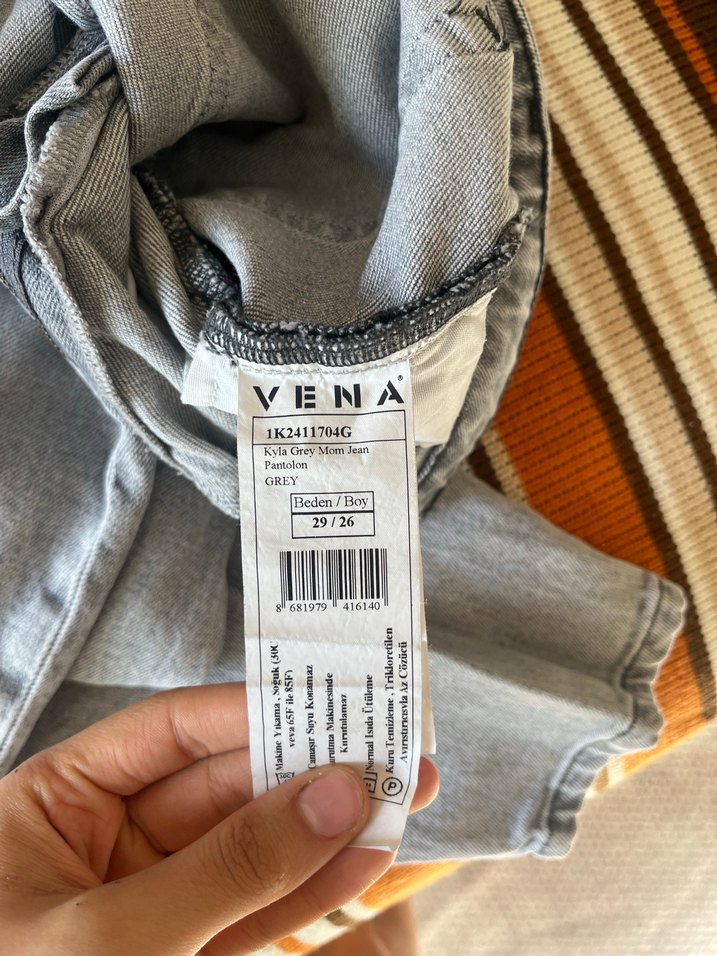 Gri Kadın Denim Salaş Midi Jean - Görsel 5