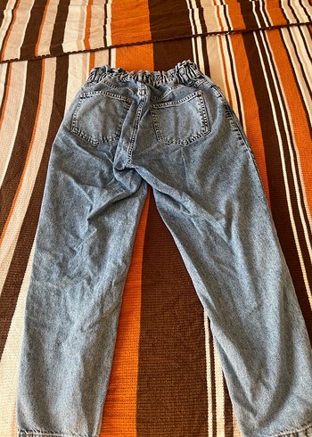 Gri Mavi Rahat Kesim Midi Kadın Kot Pantolon - Görsel 4