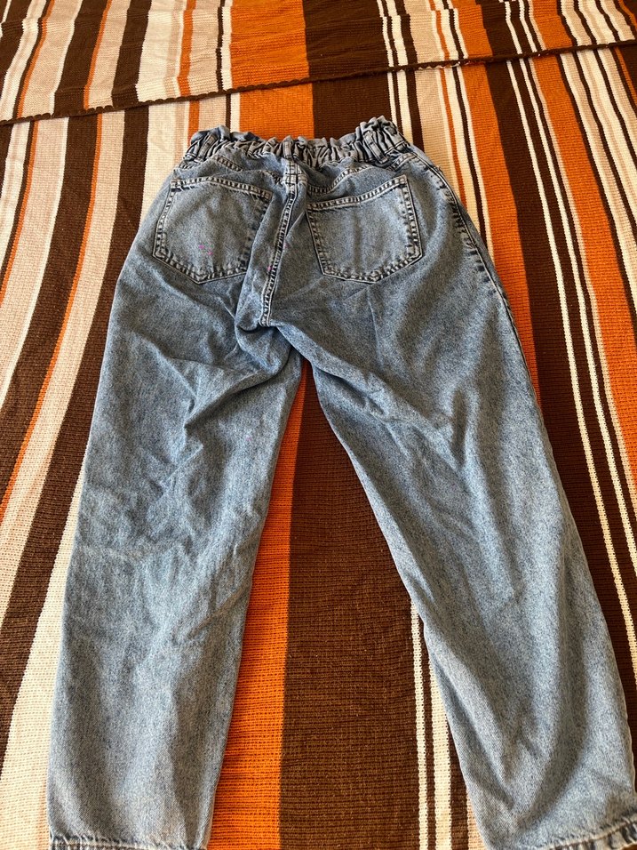 Gri Mavi Rahat Kesim Midi Kadın Kot Pantolon - Görsel 4