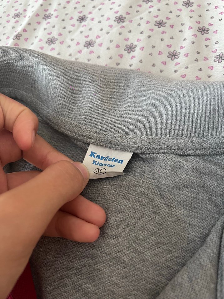 Gri unisex Polo Tişörtü, Kısa Kollu - Görsel 3