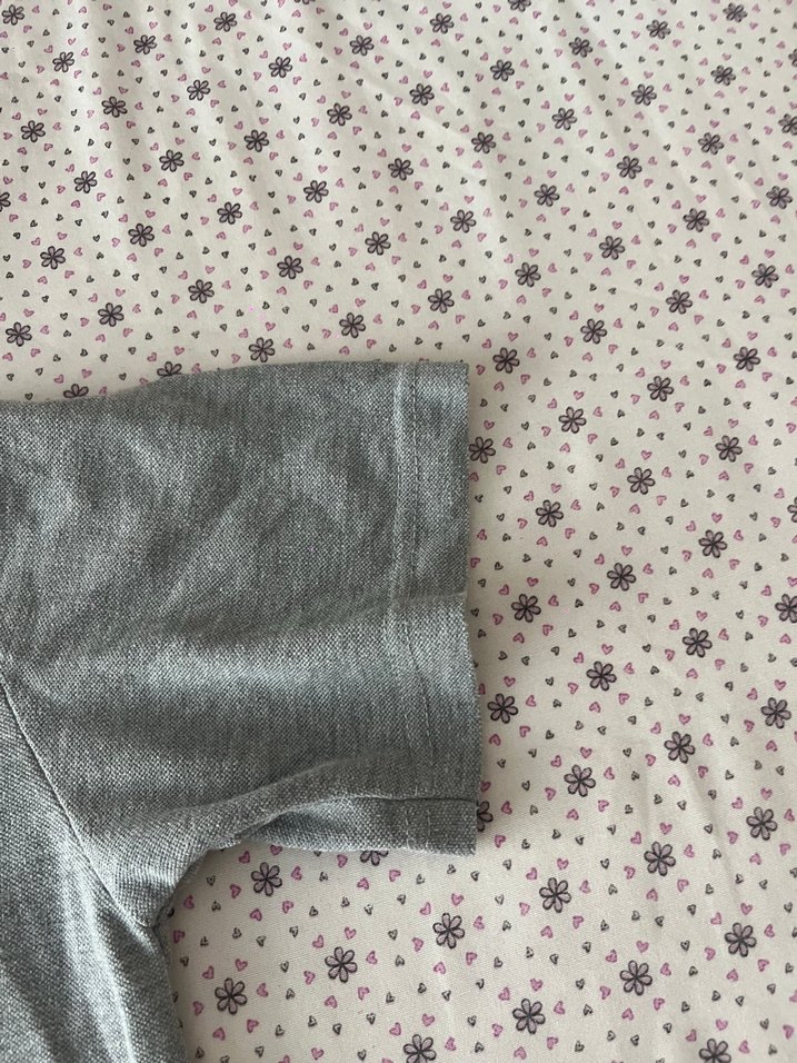 Gri unisex Polo Tişörtü, Kısa Kollu - Görsel 2