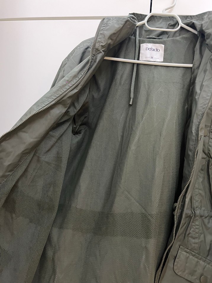 Kemerli Haki Kadın Ceket yağmurluk - Görsel 3