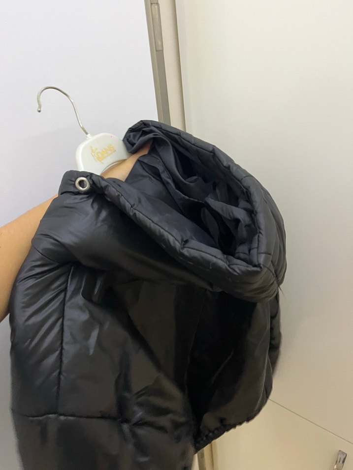 Düğmeli Siyah Deri Kadın Ceket - Görsel 3